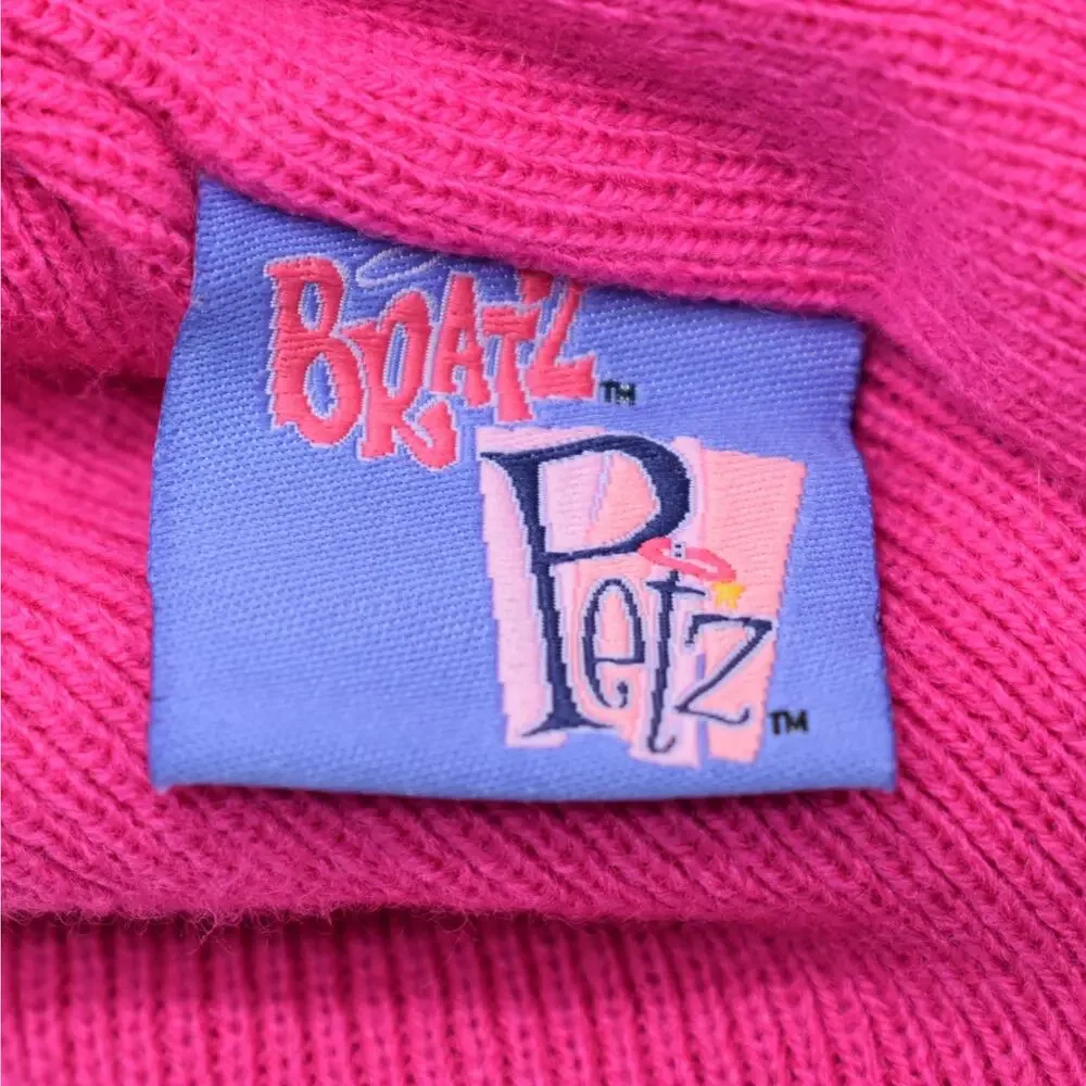 Rare Y2K Vintage Bratz Petz Kendall Sequin Beanie Knit Hat Girls XL Hot Pink